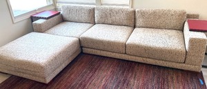 lot 85 image: Room & Board Cade Sectional Sofa with Chaise - Beige Tweed Upholstery