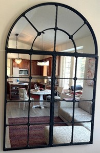 lot 91 image: Arched Wrought Iron Window Grille - 3-Piece Set