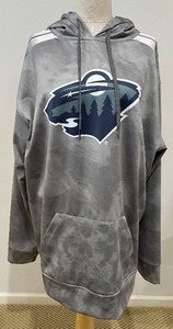 lot 104 image: Minnesota Wild Hoodie - Logo Graphic Gray Pullover