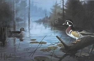 lot 116 image: Les C. Kouba Wood Duck Pond - Limited Edition Framed Print 6532500