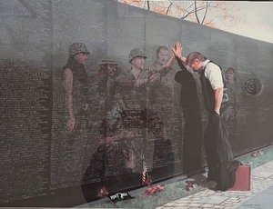 lot 117 image: Reflections by Lee Teter Vietnam Memorial Wall Framed Print - 1998