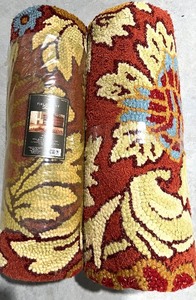 lot 130 image: 2 Fieldcrest Luxury Runner - Tapestry Floral 25 x 84 in Wool Rug (One NEW and one used.)