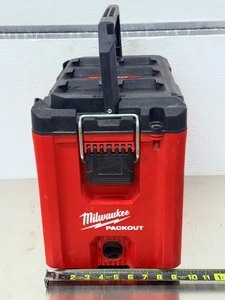 lot 24 image: Milwaukee PACKOUT Compact Tool Box (Model 48-22-8422) - Heavy Duty &amp Weather Sealed