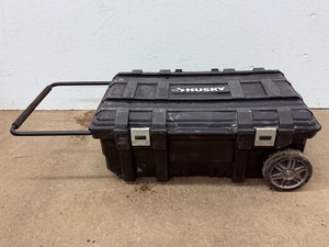 lot 51 image: &nbspHusky Heavy-Duty Rolling Tool Box  Mobile Work Cart (Black) - Great Condition
