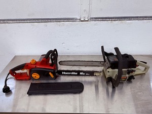 lot 52 image: Bundle Deal Homelite 16 Electric Chainsaw &amp Craftsman 16 36cc Gas Chainsaw