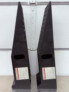 lot 55 image: Pair of PITTSBURGH 6500 lb. Capacity Heavy-Duty Portable Polypropylene Vehicle Ramps (Model 63956)