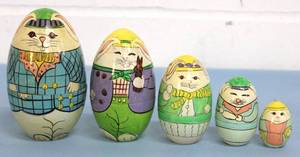 lot 59 image: Easter Egg Nesting Rabbits
