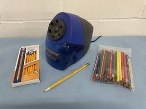 lot 82 image: Bostitch QuietSharp 6 Electric Pencil Sharpener & LOTS of New and Colored Pencils