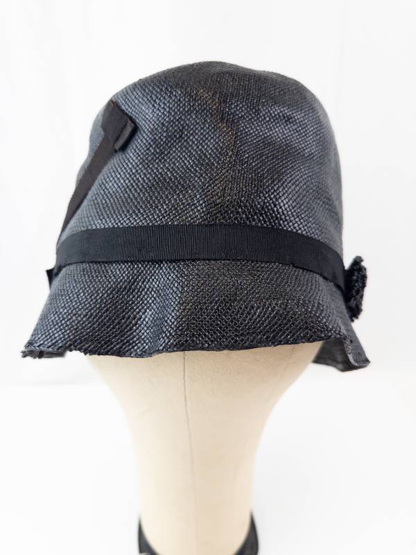lot 38 image: Hat - Woven Not Snakeskin Texture with Black Ribbon Accent