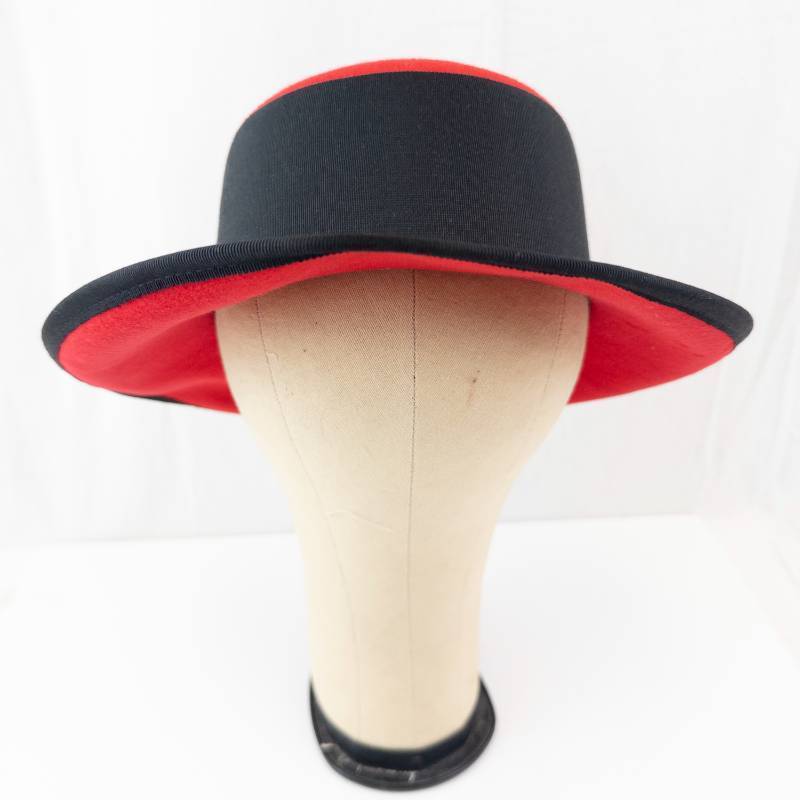 lot 53 image: Betmar Red Felt Hat - Black Ribbon Band - Made in USA
