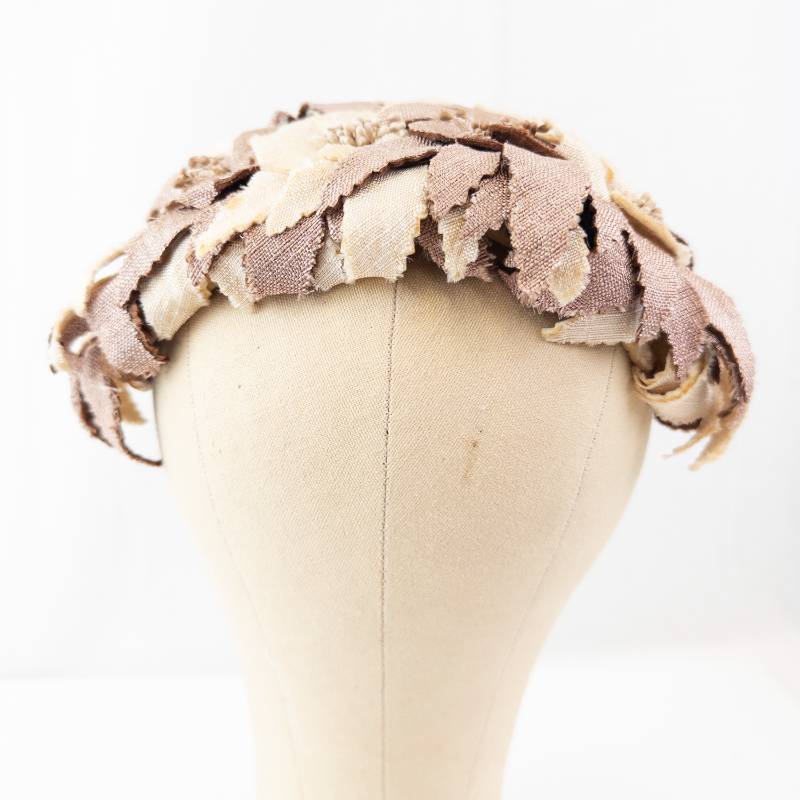 lot 72 image: Beige Fabric Petal Headband Fascinator - Floral Hair Accessory