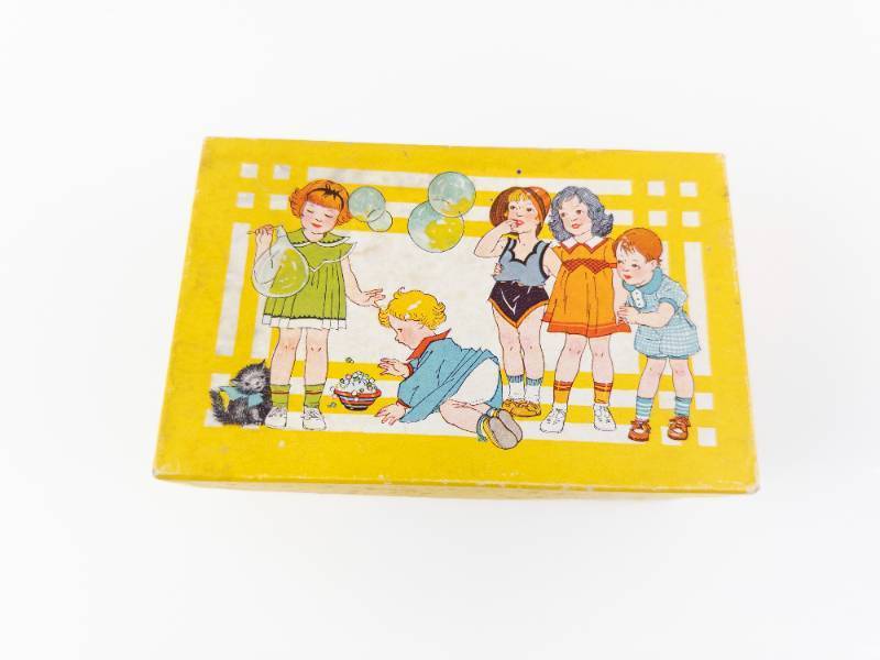 lot 242 image: Infant Leather Baby Shoes - Vintage Lace-Up, 3in Length, with Yellow Box