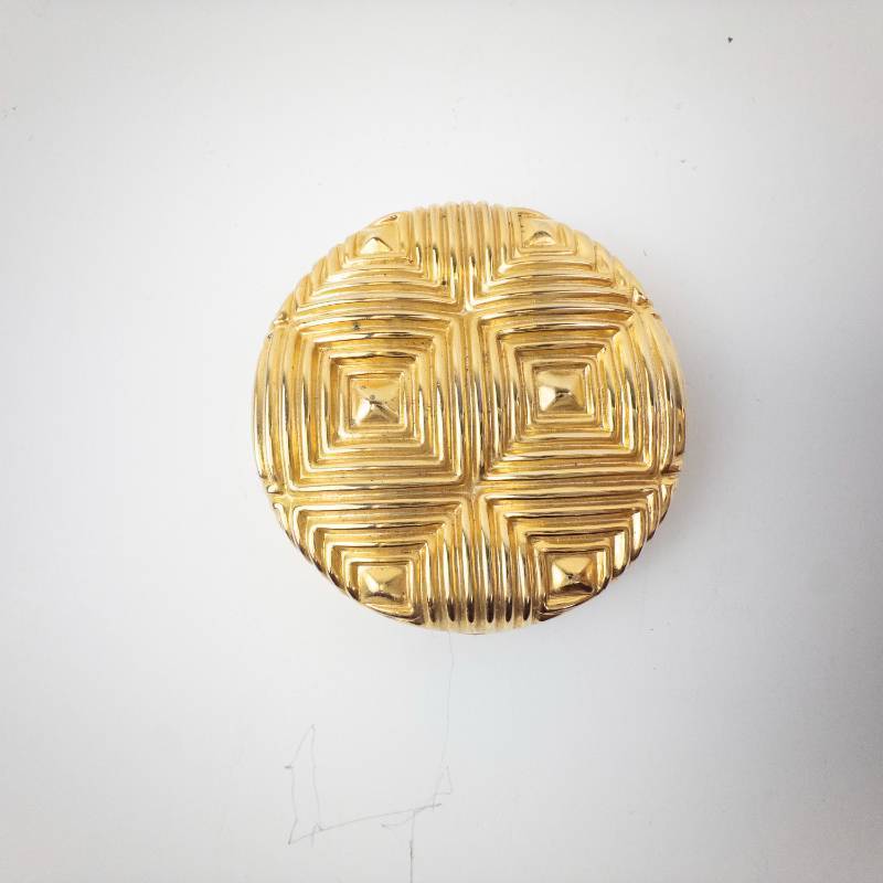 lot 251 image: Estee Lauder New York London Round Gold Powder Compact - Pink Powder, Mirror, 2 14 in