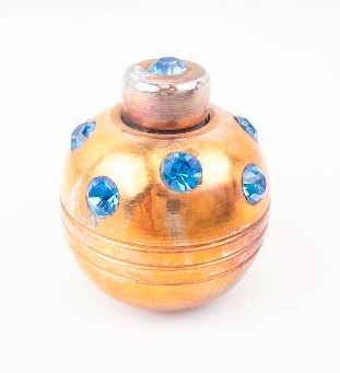 lot 285 image: Perfume Bottle - Vintage Super Mini with Blue Rhinestones
