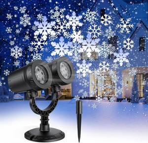lot 51 image: Fussion Snowflake Christmas Projector Lights Outdoor, Double-Head Snowflake Projector Lights Waterproof