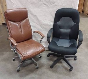 lot 68 image: Brown Office Chair Black Office Chair