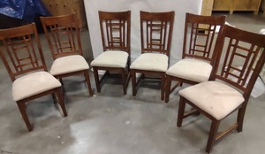 lot 77 image: 6 Matching Dining Chairs need cleaning