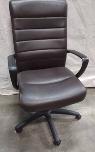 lot 18 image: Eurotech Manchester High-Back Brown Leather Office Chair