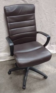 lot 20 image: Eurotech Manchester High-Back Brown Leather Office Chair