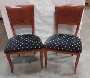 lot 39 image: Matching Wooden Chairs With Upholstered Seat