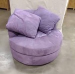 Purple Oversized Swivel Barrel Accent Chair 4' Circle