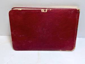 lot 99 image: Antique Autograph Album with Handwritten Inscriptions, Red Cover & Autographs Page