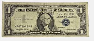 lot 19 image: 1957 - B - Star Note -  $1 Federal Reserve Note