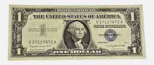 lot 27 image: 1957 - A - $1 Federal Reserve Note