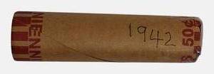 lot 45 image: 1942 Open Roll of Wheat Pennies