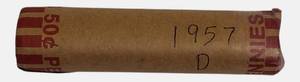 lot 46 image: 1957- D-  Open Roll of Wheat Pennies