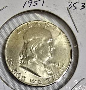 lot 60 image: 1951 Half Dollar Coin