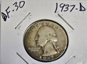 lot 62 image: 1937-D OF-30 Quarter