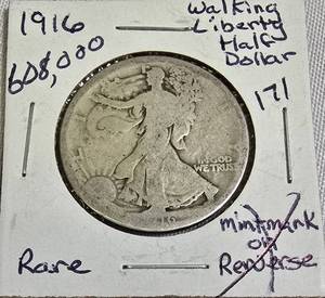 lot 73 image: 1916 Reverse Walking Liberty Half Dollar - Rare Edition