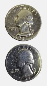 lot 85 image: 1935 and 1936 Washington Silver Quarters