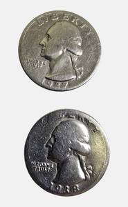 lot 86 image: 1937 and 1938 Washington Silver Quarters