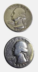 lot 87 image: 1939 and 1940 Washington Silver Quarters