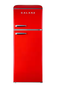 lot 2 image: Galanz 22 in. 7.6 cu. ft. Retro Top Freezer Refrigerator, Hot Rod Red (Minor Transit Damage, See Photos)
