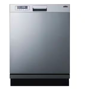 lot 12 image: Summit Appliance 24 in. Stainless Steel Front Control Smart Dishwasher Digital 120-volt with Stainless Steel Tub (Not Tested)