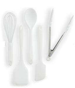 lot 39 image: Tools of the Trade 5-Pc. Silicone Utensils Set White.