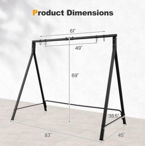 lot 64 image: Kadehome 83 in Metal Patio Swing Stand with A-Shaped Structure