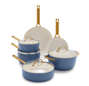 lot 73 image: GreenPan Reserve Ceramic Nonstick 10-Piece Cookware Set  Ocean (Minor Damage, See Photos)