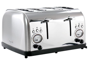 lot 78 image: MegaChef 4 Slice Wide Slot Toaster with Variable Browning in Silver