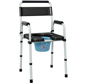 lot 109 image: HOMCOM Bedside Commode Chair for Seniors, Adults, Handicap, Raised Toilet Seat with Arm, Adjustable Height, 331 lbs, Black (Missing Bucket)