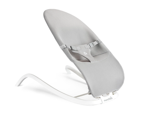 lot 304 image: Munchkin Spring Baby Bouncer and Rocker Seat, Lightweight 2-in-1 Design, Travel Essential for Newborn, 3 Recline Positions, Grey
