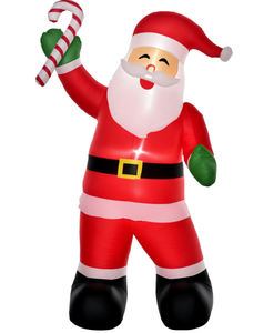 lot 153 image: HOMCOM 8 Christmas Inflatable Santa Claus with Candy Cane, Outdoor Blow-Up Yard Decoration with LED Lights Display