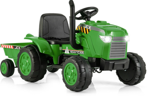 lot 320 image: Costway 12V Kids Ride On Tractor with Trailer and Remote Control (Used)
