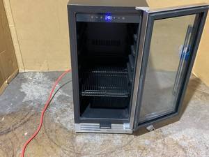 Nipus 15 in. Built-In Single Zone 170-Can Beverage Refrigerator in Stainless Steel with Blue LED Interior Lighting