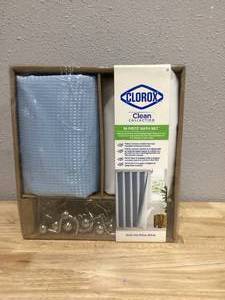 lot 287 image: Clorox Clean Collection Bath Curtain with Hooks