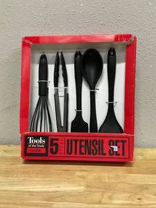lot 41 image: Tools of the Trade 5-Pc. Silicone Utensils Set Black
