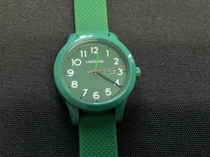 lot 192 image: Lacoste Kids  Watch with Green Silicone Strap Case diameter 32.00 mm (Maybe Needs Battery)